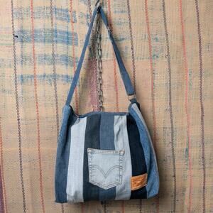 Upcycled levis denim shoulder bag